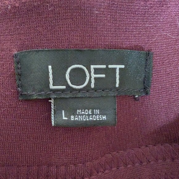 LOFT‎ Seamed Ponte Burgundy, Size Large EUC - Picture 7 of 9